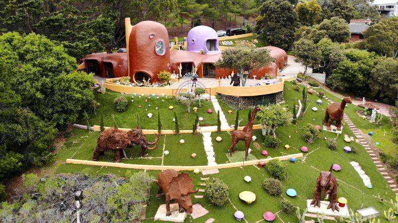 An aerial view of the Flintstone House in Hillsborough, whose owner is being sued by the San Francisco Bay Area suburb. (Photo: AP) An aerial view of the Flintstone House in Hillsborough, whose owner is being sued by the San Francisco Bay Area suburb. (Photo: AP)