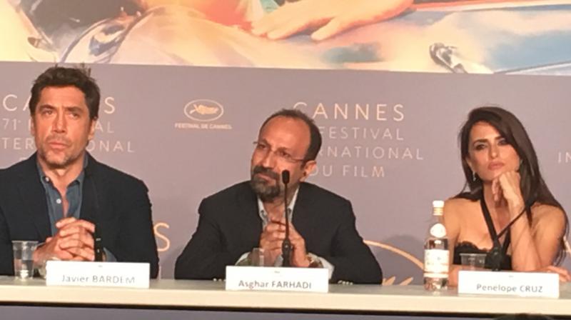 Asghar Farhadi with his 'Everybody Knows' starcast. Asghar Farhadi with his 'Everybody Knows' starcast.