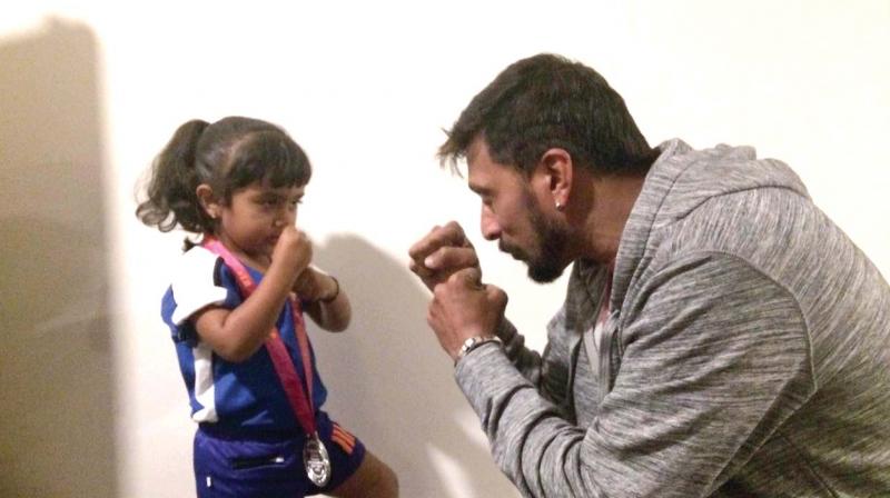 Prakruthi with Sudeep Prakruthi with Sudeep