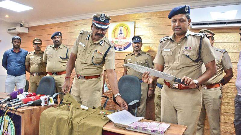 Additional Commissioner (North) H.M. Jayaram during a press conference explaining the abduction and rescue of businessman Ganesan, on Wednesday. (Photo:DC) Additional Commissioner (North) H.M. Jayaram during a press conference explaining the abduction and rescue of businessman Ganesan, on Wednesday. (Photo:DC)