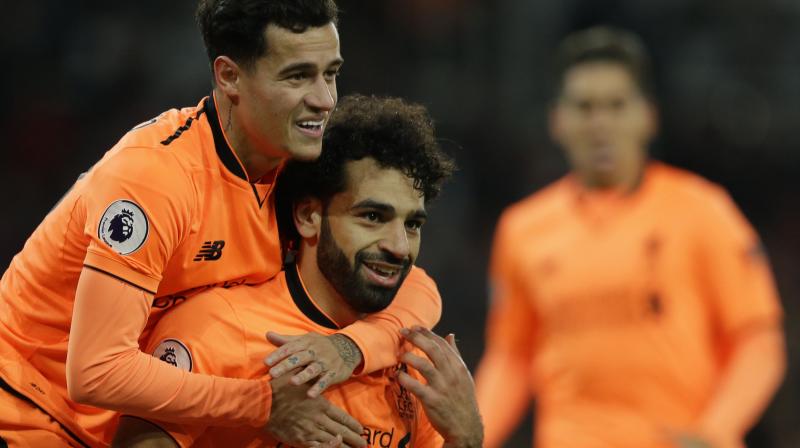 Injured Liverpool playmakers Philippe Coutinho and Mohamed Salah are doubtful for Friday’s FA Cup match against Merseyside rivals Everton after missing their side’s 2-1 Premier League win over Burnley on Monday, manager Juergen Klopp has said.(Photo: AP) Injured Liverpool playmakers Philippe Coutinho and Mohamed Salah are doubtful for Friday’s FA Cup match against Merseyside rivals Everton after missing their side’s 2-1 Premier League win over Burnley on Monday, manager Juergen Klopp has said.(Photo: AP)