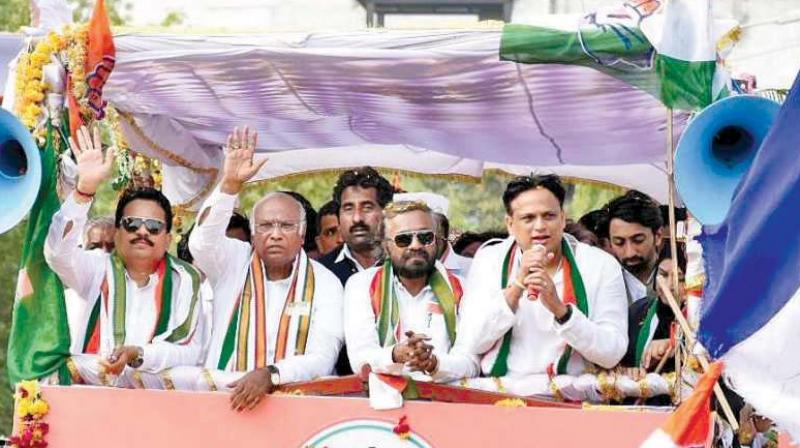 A file photo of senior Congress leader Mallikarjun Kharge campaigning in Kalaburagi constituency A file photo of senior Congress leader Mallikarjun Kharge campaigning in Kalaburagi constituency