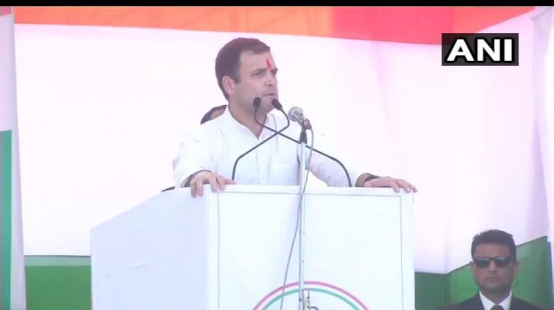 Addressing a rally, Gandhi said 'chowkidaars' (watchmen) complain to him about the slogan 'chowkidaar chor hain' (watchmen are thieves). (Photo: ANI/ Twitter) Addressing a rally, Gandhi said 'chowkidaars' (watchmen) complain to him about the slogan 'chowkidaar chor hain' (watchmen are thieves). (Photo: ANI/ Twitter)