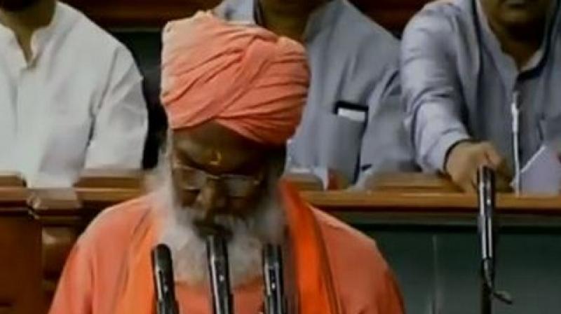 Last month Sakshi Maharaj said that no elections would be required after the 2019 elections owing to 'Modi tsunami'. (Photo: ANI) Last month Sakshi Maharaj said that no elections would be required after the 2019 elections owing to 'Modi tsunami'. (Photo: ANI)