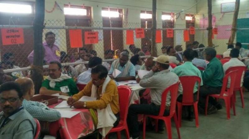 Counting of votes underway (Photo: ANI Twitter) Counting of votes underway (Photo: ANI Twitter)