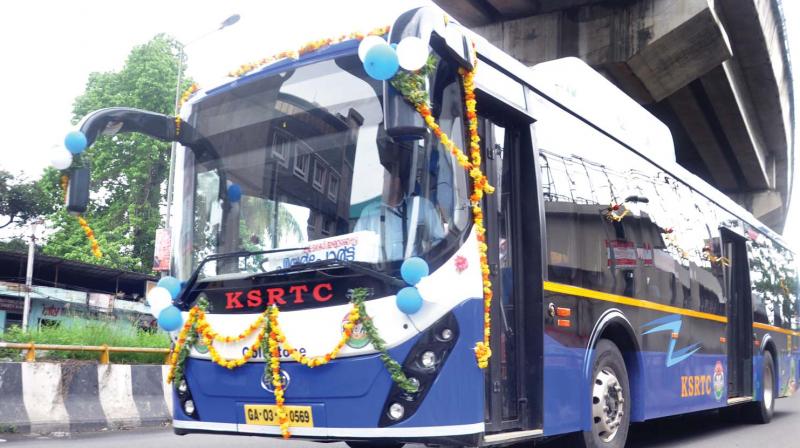 KSRTC’s electric bus service in Kochi. (Photo: SUNOJ NINAN MATHEW) KSRTC’s electric bus service in Kochi. (Photo: SUNOJ NINAN MATHEW)