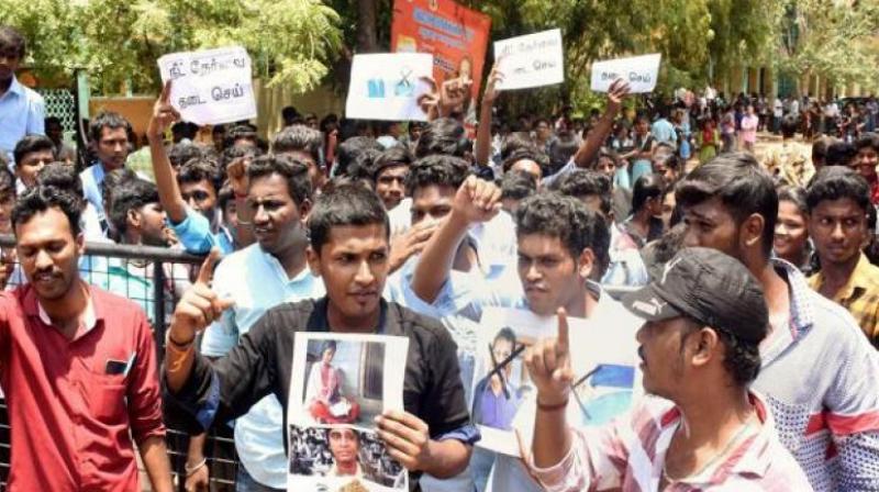 Members of the Student’s Federation of India (SFI) protest against the Centre following the death of S. Anitha, in Madurai, Tamil Nadu. (Photo: PTI | File) Members of the Student’s Federation of India (SFI) protest against the Centre following the death of S. Anitha, in Madurai, Tamil Nadu. (Photo: PTI | File)