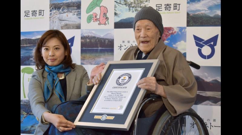 Masazo Nonaka was awarded the title of oldest man in April, 2018. (Photo: AFP) Masazo Nonaka was awarded the title of oldest man in April, 2018. (Photo: AFP)
