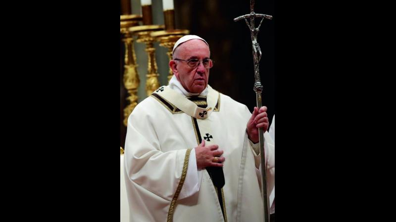 Pope Francis at St. Peter’s Basilica at the Vatican. (Photo: AP) Pope Francis at St. Peter’s Basilica at the Vatican. (Photo: AP)