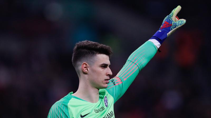Arrizabalaga appeared to be injured as he prevented City’s Sergio Aguero from scoring in the closing moments of extra time, and manager Maurizio Sarri ordered his substitution before Chelsea went on to lose the showpiece match 4-3 on penalties. (Photo: AFP) Arrizabalaga appeared to be injured as he prevented City’s Sergio Aguero from scoring in the closing moments of extra time, and manager Maurizio Sarri ordered his substitution before Chelsea went on to lose the showpiece match 4-3 on penalties. (Photo: AFP)