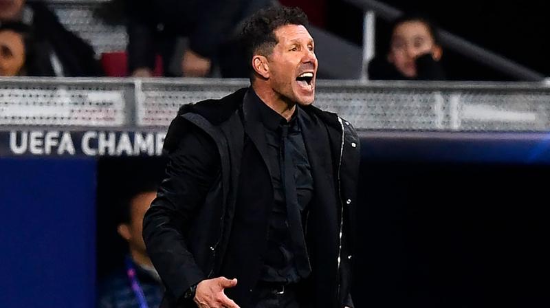Simeone apologised for his behaviour the following day and said it was to recognise the courage his team showed in the victory. (Photo: AFP) Simeone apologised for his behaviour the following day and said it was to recognise the courage his team showed in the victory. (Photo: AFP)