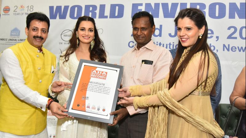 The Government of India has committed to organising and promoting the World Environment Day celebrations through a series of engaging activities and events generating strong public interest and participation. L-R Gaurav Grover, Dia Mirza, Udit Raj and Palka Grover The Government of India has committed to organising and promoting the World Environment Day celebrations through a series of engaging activities and events generating strong public interest and participation. L-R Gaurav Grover, Dia Mirza, Udit Raj and Palka Grover