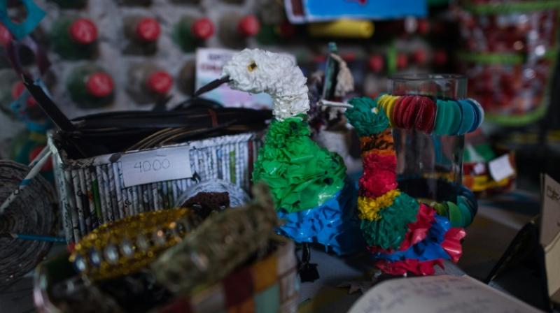 Coffee sacks are woven into baskets and old tyres are refashioned as belts. (Photo: AFP) Coffee sacks are woven into baskets and old tyres are refashioned as belts. (Photo: AFP)