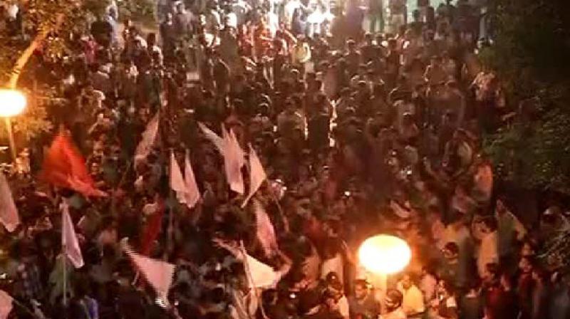 For vice president's post, All India Students' Association Simone Zoya Khan got 1,876 votes out of total 4,620 votes. (Photo: ANI) For vice president's post, All India Students' Association Simone Zoya Khan got 1,876 votes out of total 4,620 votes. (Photo: ANI)