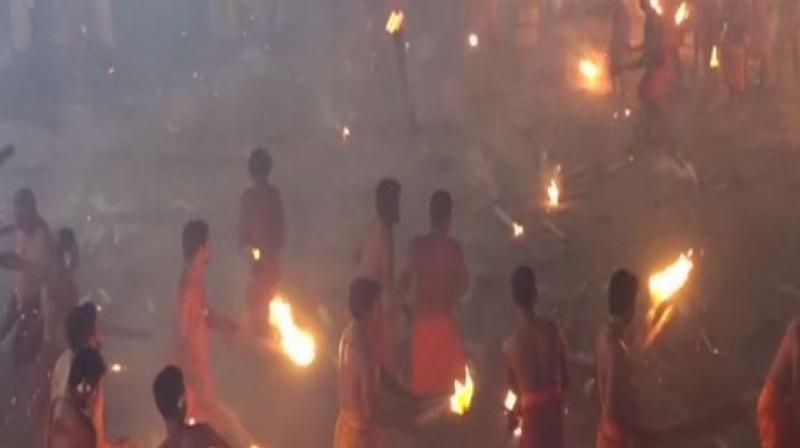 According to the rules of the festival, the men are divided into two groups and are permitted five throws to hit as many people in the other group. (Photo: ANI) According to the rules of the festival, the men are divided into two groups and are permitted five throws to hit as many people in the other group. (Photo: ANI)