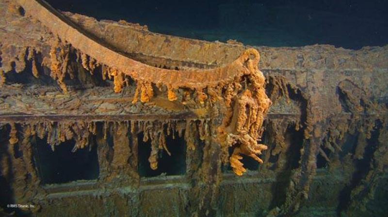 The last davit remaining on the wreck of the Titanic. (Photo: AP) The last davit remaining on the wreck of the Titanic. (Photo: AP)