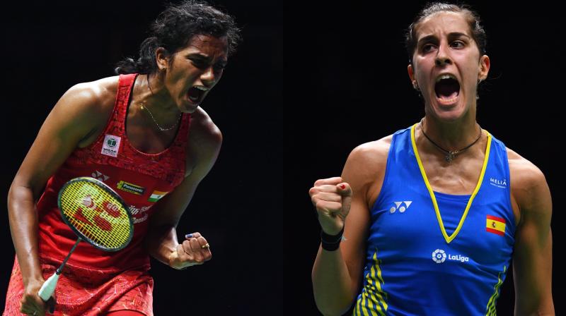 While Sindhu looked in control till the halfway stage of Game 1, Marin bounced back spectacularly to clinch the first game before dominating the Hyderabadi shuttler in the second game to win the final. (Photo: AFP) While Sindhu looked in control till the halfway stage of Game 1, Marin bounced back spectacularly to clinch the first game before dominating the Hyderabadi shuttler in the second game to win the final. (Photo: AFP)