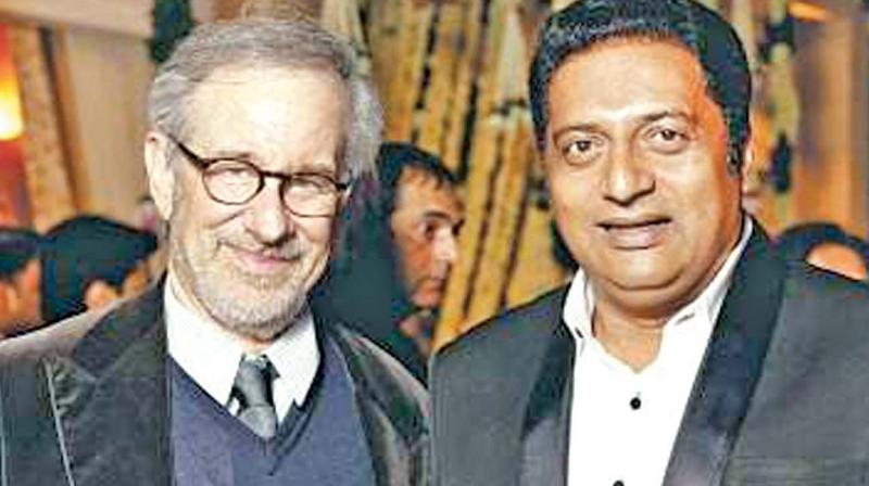 Steven Spielberg and Prakash Raj Steven Spielberg and Prakash Raj