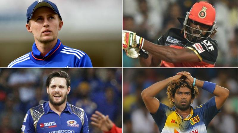 Joe Root, Chris Gayle, Mitchell McClenaghan and Lasith Malinga were the biggest caualties as they failed to find any buyers in the auction. (Photo: BCCI / PTI) Joe Root, Chris Gayle, Mitchell McClenaghan and Lasith Malinga were the biggest caualties as they failed to find any buyers in the auction. (Photo: BCCI / PTI)