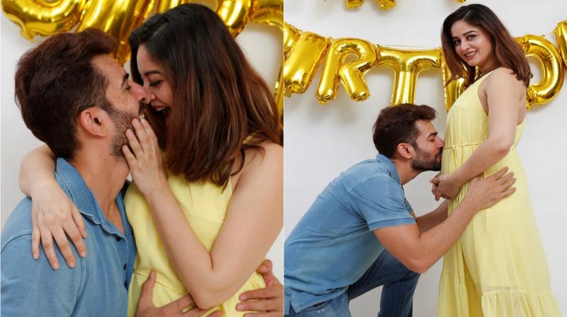 Jay Bhanushali with wife Mahhi Vij. Jay Bhanushali with wife Mahhi Vij.