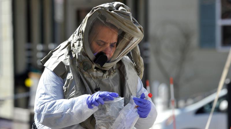 A nurse in a hazmat suit