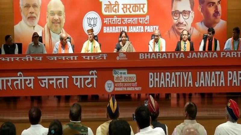 The Army veterans who have joined the BJP are Lt Gen JBS Yadav, Lt Gen R N Singh, Lt Gen SK Patyal, Lt Gen Sunit Kumar, Lt Gen Nitin Kohli, Colonel RK Tripathi and Wing commander Navneet Magon. (Photo: ANI/ twitter) The Army veterans who have joined the BJP are Lt Gen JBS Yadav, Lt Gen R N Singh, Lt Gen SK Patyal, Lt Gen Sunit Kumar, Lt Gen Nitin Kohli, Colonel RK Tripathi and Wing commander Navneet Magon. (Photo: ANI/ twitter)