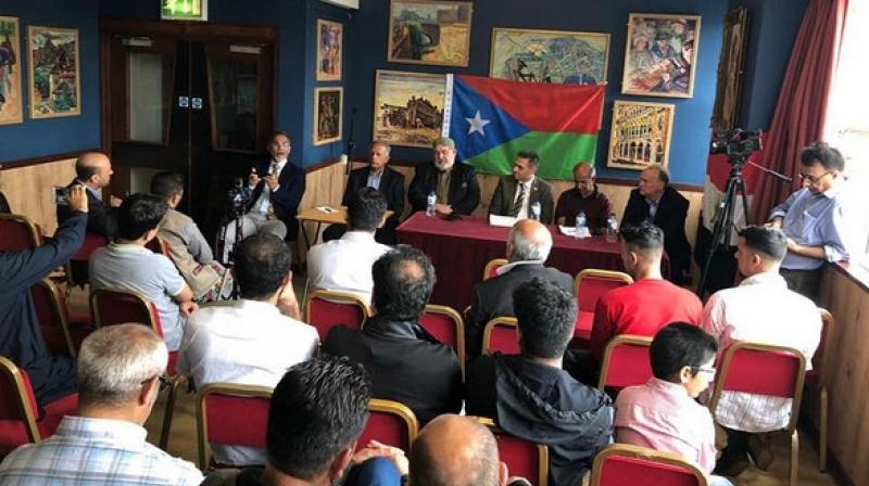 The guest speakers in the Sunday's event included Khan of Kalat Suleman Daud, Taher Karim, FBM vice-president Shahzawar Karimzadi, Rahim Bandoi Baloch, Ismail Amiri, Mohammad AlHazbawi, Desmond Fernandes, Shabir Baloch, Tahir Karim and Graham Williamson. (Photo: ANI) The guest speakers in the Sunday's event included Khan of Kalat Suleman Daud, Taher Karim, FBM vice-president Shahzawar Karimzadi, Rahim Bandoi Baloch, Ismail Amiri, Mohammad AlHazbawi, Desmond Fernandes, Shabir Baloch, Tahir Karim and Graham Williamson. (Photo: ANI)