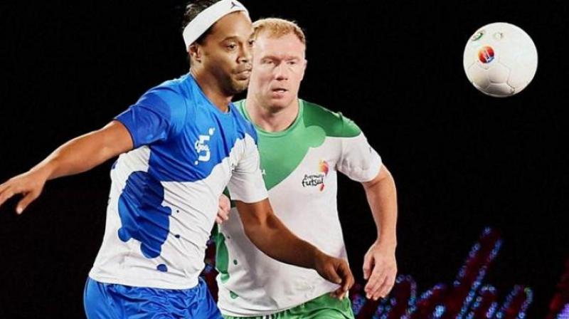 Ronaldinho returned to his homeland as 'Brand Ambassador' for the Paralympic Games in Rio de Janeiro after scoring five goals on his debut for the Goa franchise against Paul Scholes's Bangalore 5's. (Photo: PTI) Ronaldinho returned to his homeland as 'Brand Ambassador' for the Paralympic Games in Rio de Janeiro after scoring five goals on his debut for the Goa franchise against Paul Scholes's Bangalore 5's. (Photo: PTI)