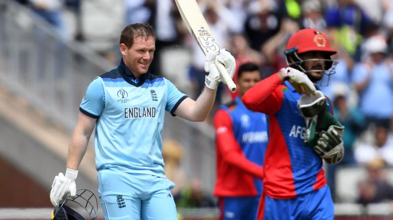 Eoin Morgan rewrote the record books on Tuesday, clobbering 17 sixes - the most in a one-day international innings - in a blistering century. (Photo:AFP) Eoin Morgan rewrote the record books on Tuesday, clobbering 17 sixes - the most in a one-day international innings - in a blistering century. (Photo:AFP)