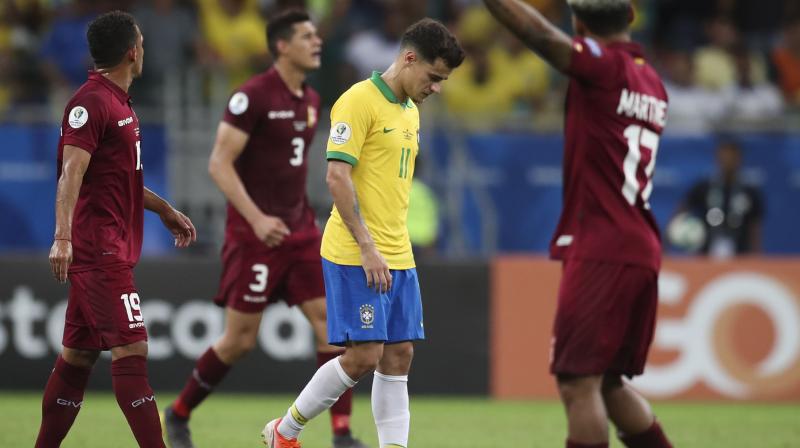 Philippe Coutinho thought he had fired Brazil into the quarter-finals in the 87th minute when he bundled home a finish from Everton Soares' driving run down the left wing at Salvador's Arena Fonte Nova on Tuesday. (Photo: AFP) Philippe Coutinho thought he had fired Brazil into the quarter-finals in the 87th minute when he bundled home a finish from Everton Soares' driving run down the left wing at Salvador's Arena Fonte Nova on Tuesday. (Photo: AFP)