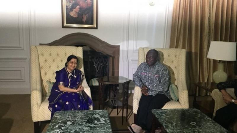 Swaraj will visit the Phoenix Settlement, a South African Heritage site, a place where Mahatma Gandhi developed his philosophy of non-violence. (Photo: ANI) Swaraj will visit the Phoenix Settlement, a South African Heritage site, a place where Mahatma Gandhi developed his philosophy of non-violence. (Photo: ANI)