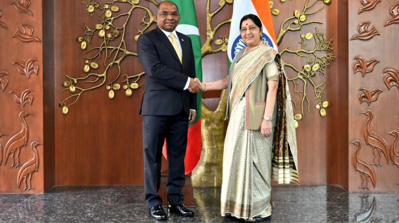 Minister for Foreign Affairs of Maldives Abdulla Shahid was recently on an official visit to New Delhi, where he met top leaders including his counterpart Sushma Swaraj and Defence Minister Nirmala Sitharaman. (Photo: Twitter | @MEAIndia) Minister for Foreign Affairs of Maldives Abdulla Shahid was recently on an official visit to New Delhi, where he met top leaders including his counterpart Sushma Swaraj and Defence Minister Nirmala Sitharaman. (Photo: Twitter | @MEAIndia)