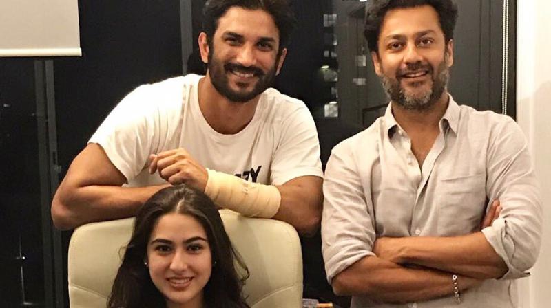 Sushant Singh Rajput, Sara Ali Khan and Abhishek Kapoor. Sushant Singh Rajput, Sara Ali Khan and Abhishek Kapoor.