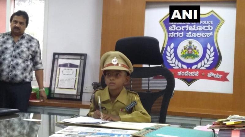 Five children in the age group of 5-11 years who are suffering from life threatening diseases were made Commissioner of Police for one day. (Photo: ANI) Five children in the age group of 5-11 years who are suffering from life threatening diseases were made Commissioner of Police for one day. (Photo: ANI)