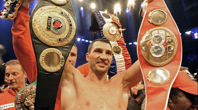 Klitschko's last fight was in April when he was stopped by Anthony Joshua in the 11th round of the WBA title fight at Wembley Stadium in London in a hard-fought bout in which both fighters hit the canvas.(Photo:AP) Klitschko's last fight was in April when he was stopped by Anthony Joshua in the 11th round of the WBA title fight at Wembley Stadium in London in a hard-fought bout in which both fighters hit the canvas.(Photo:AP)