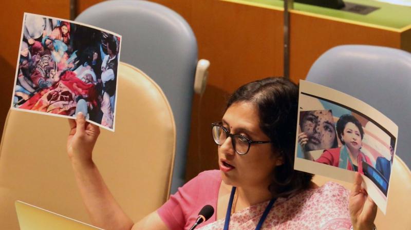 First Secretary in India's Permanent Mission to the UN Paulomi Tripathi was responding to Pakistani envoy Maleeha Lodhi's remarks at the session that the struggle of the Kashmiri people for their right to self-determination has been suppressed for decades. (Photo: File) First Secretary in India's Permanent Mission to the UN Paulomi Tripathi was responding to Pakistani envoy Maleeha Lodhi's remarks at the session that the struggle of the Kashmiri people for their right to self-determination has been suppressed for decades. (Photo: File)