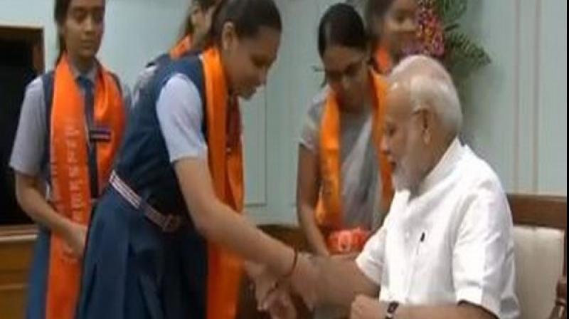 Shaikh, a Pakistani national who came to India after marriage, had earlier said that she had been tying rakhi on Modi's wrist for last 25 years. (Photo: ANI) Shaikh, a Pakistani national who came to India after marriage, had earlier said that she had been tying rakhi on Modi's wrist for last 25 years. (Photo: ANI)