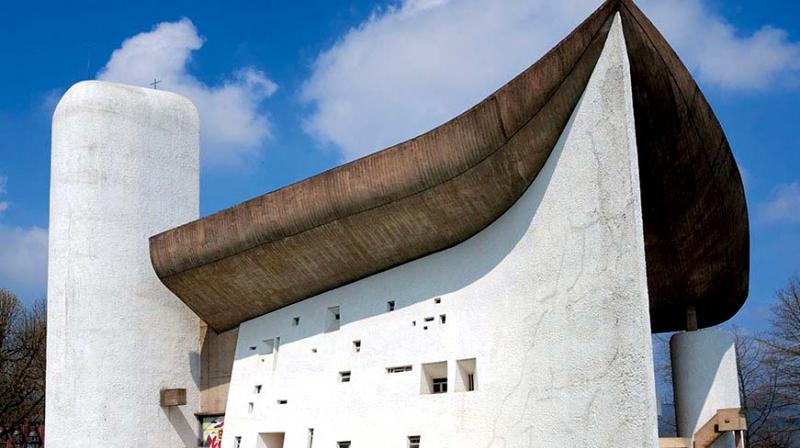 Architectural design by Le Corbusier, Notre-Dame-Du-Haut. Architectural design by Le Corbusier, Notre-Dame-Du-Haut.