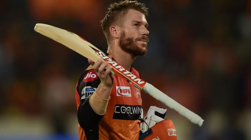 Warner helped his side hand over woeful KKR a humiliating nine-wicket defeat as they chased down the modest target of 160 runs with five overs to spare. (Photo: PTI) Warner helped his side hand over woeful KKR a humiliating nine-wicket defeat as they chased down the modest target of 160 runs with five overs to spare. (Photo: PTI)