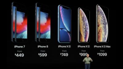 Apple’s senior vice president of worldwide marketing, speaks about the new Apple iPhone XS, iPhone XS Max and the iPhone XR at the Steve Jobs Theater during an event to announce new Apple products in Cupertino, Calif. (AP Photo/Marcio Jose Sanchez, File)