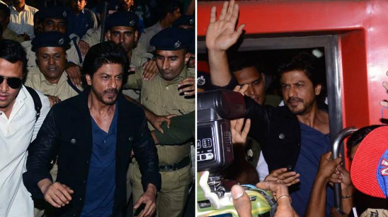 SRK during his 'Raees by Rail' promotions. SRK during his 'Raees by Rail' promotions.