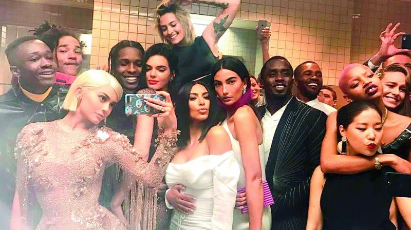 Celebrities Sean “Diddy” Combs, Kylie Jenner, Paris Jackson, Kim Kardashian, Kendall and Kylie Jenner and ASAP Rocky among others took a selfie in the bathroom. Celebrities Sean “Diddy” Combs, Kylie Jenner, Paris Jackson, Kim Kardashian, Kendall and Kylie Jenner and ASAP Rocky among others took a selfie in the bathroom.