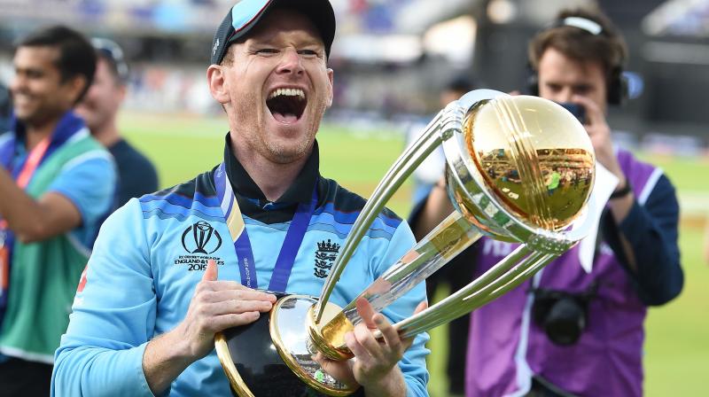 Hosts England lifted their maiden World Cup owing to a superior boundary count to New Zealand after both the regulation match and a rare Super Over finished tied at Lord's. (Photo:AFP) Hosts England lifted their maiden World Cup owing to a superior boundary count to New Zealand after both the regulation match and a rare Super Over finished tied at Lord's. (Photo:AFP)