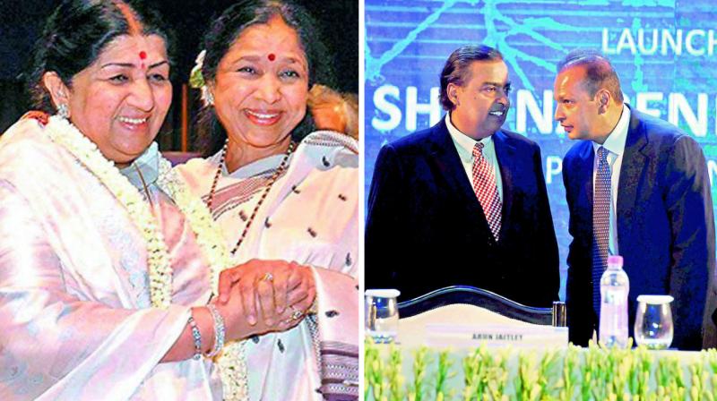 The animosity between Lata Mangeshkar and Asha Bhosle had made headlines and The buzz is that Mukesh and Anil Ambani do not share a very close bond The animosity between Lata Mangeshkar and Asha Bhosle had made headlines and The buzz is that Mukesh and Anil Ambani do not share a very close bond