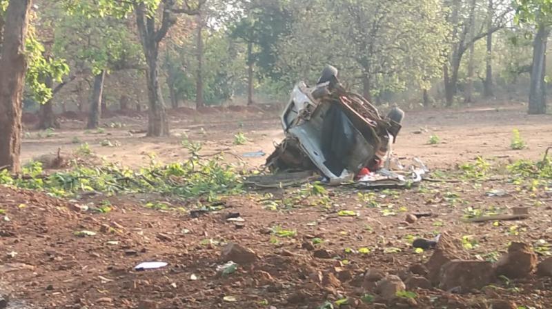 The incident occurred at Shyamgiri hills when the MLA's convoy was heading towards Kuwakonda from Bacheli area. (Photo: ANI) The incident occurred at Shyamgiri hills when the MLA's convoy was heading towards Kuwakonda from Bacheli area. (Photo: ANI)