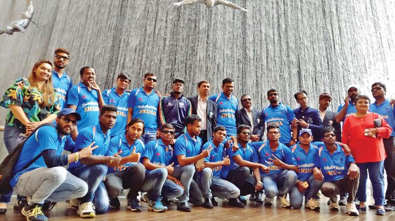 The World Cup winning blind team at the Burj Khalifa.(Photo:DC) The World Cup winning blind team at the Burj Khalifa.(Photo:DC)