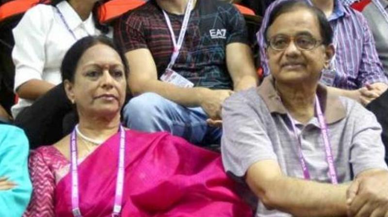 P Chidambaram's wife was last summoned by the agency for May 7 but she appealed against the summonses before the Madras High Court. (Photo: PTI) P Chidambaram's wife was last summoned by the agency for May 7 but she appealed against the summonses before the Madras High Court. (Photo: PTI)