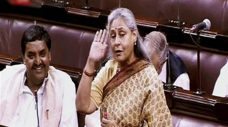 Samajwadi Party members Jaya Bachchan speaks in the Rajya Sabha in New Delhi on Thursday. (Photo: PTI) Samajwadi Party members Jaya Bachchan speaks in the Rajya Sabha in New Delhi on Thursday. (Photo: PTI)