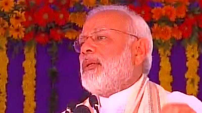 Modi said the Kiran Multispeciality Hospital brings a healthcare policy in India, 15 years after Vajpayeeji. (Photo: ANI Twitter) Modi said the Kiran Multispeciality Hospital brings a healthcare policy in India, 15 years after Vajpayeeji. (Photo: ANI Twitter)