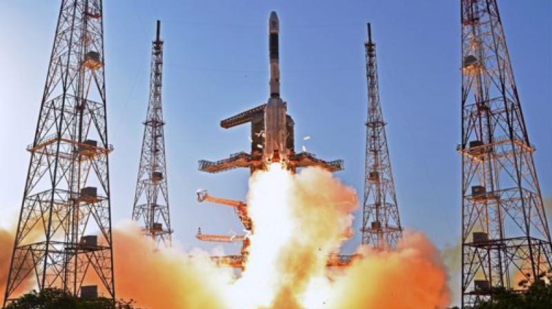 ndian Space Research Organisation (ISRO)'s communication satellite GSAT-9 on-board GSLV-F09 lifts off from Satish Dhawan Space Center in Sriharikota on Friday. Prime Minister Narendra Modi has termed the satellite as India's “space gift for South Asia”. (Photo: PTI) ndian Space Research Organisation (ISRO)'s communication satellite GSAT-9 on-board GSLV-F09 lifts off from Satish Dhawan Space Center in Sriharikota on Friday. Prime Minister Narendra Modi has termed the satellite as India's “space gift for South Asia”. (Photo: PTI)